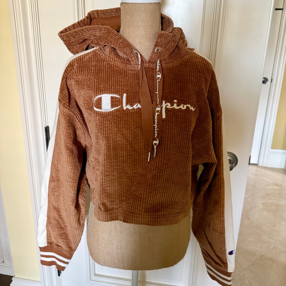 Champion Corduroy Cropped Hoodie